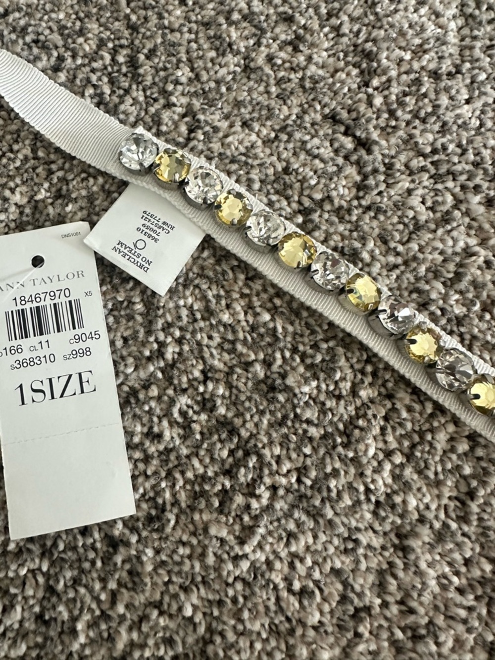 Ann Taylor Crystal and Yellow Gem Bridal Sash/Belt Appliqué